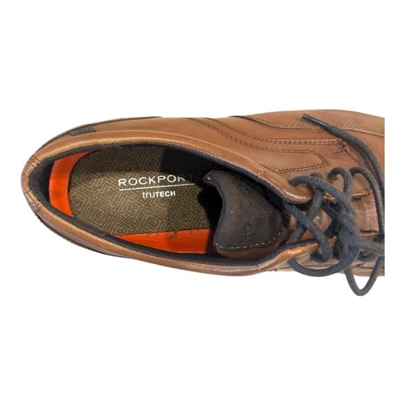 Rockport Men's Shoes Garett Wingtip Leather Derby Comfort Oxford Brown Sz 8.5 - Picture 7 of 10